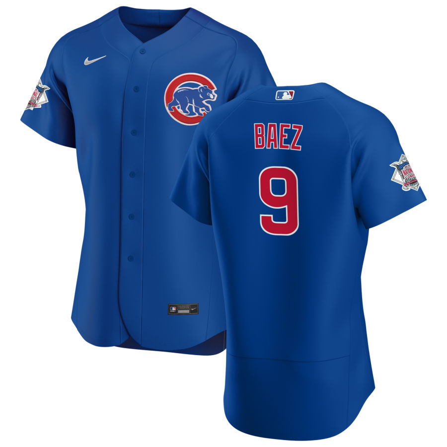 Chicago Cubs #9 Javier Baez Men Nike Royal Alternate 2020 Authentic Player Jersey